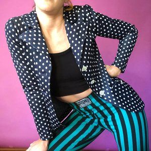 70's Double Knit Polka Dot Jacket